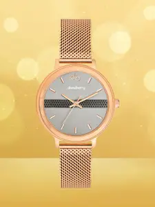 DressBerry Women Grey Dial Stainless Steel Straps Analogue Watch-DB-015-Grey