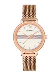 DressBerry Women White Dial Stainless Steel Straps Analogue Watch-DB-015-White