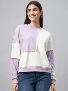 Club York Colourblocked Round Neck Cotton Pullover Sweatshirt