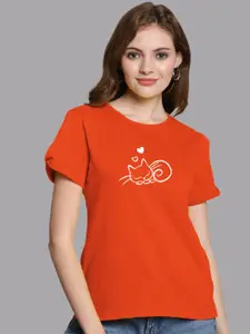 FBAR Graphic Printed Round Neck Slit Sleeves Bio Wash Pure Cotton Regular Top