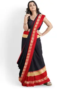Grubstaker Woven Design Zari Silk Cotton Banarasi Saree