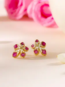 Kicky And Perky Gold-Plated Contemporary Studs Earrings