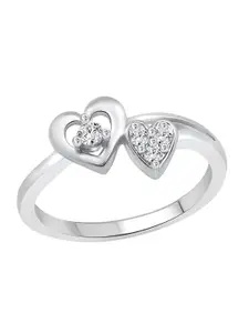 Vighnaharta Rhodium-Plated CZ-Studded Finger Ring