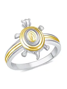 Vighnaharta Rhodium-Plated CZ-Studded Finger Ring