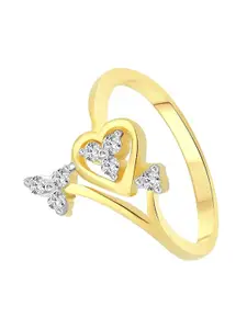 Vighnaharta Gold-Plated CZ-Studded Finger Ring