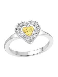 Vighnaharta Rhodium-Plated CZ-Studded Finger Ring