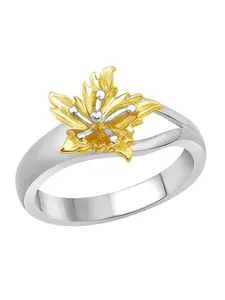 Vighnaharta Rhodium-Plated CZ-Studded Finger Ring