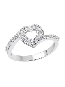 Vighnaharta Rhodium-Plated CZ-Studded Finger Ring