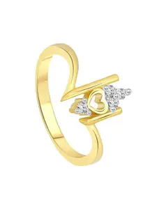 Vighnaharta Gold-Plated CZ-Studded Finger Ring