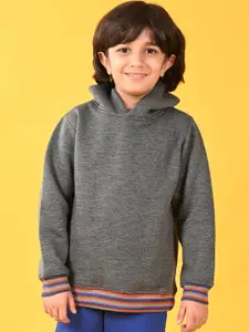 Anthrilo Boys Striped Hooded Fleece Pullover