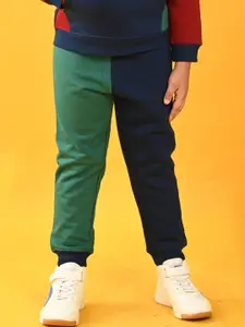 Anthrilo Infant Boys Relaxed Fit High-Rise Colourblocked Fleece Joggers