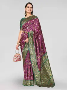 DIVASTRI Woven Design Zari Silk Blend Patola Saree