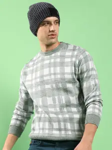 Campus Sutra Checked Woollen Pullover
