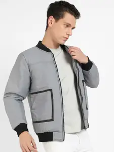 Campus Sutra Mock Collar Windcheater Bomber Jacket