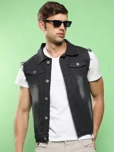 Campus Sutra Washed Windcheater Cotton Denim Jacket