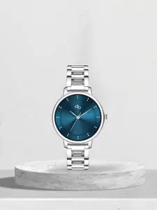 DressBerry Women Blue Embellished Dial  Stainless Steel Straps Analogue Watch-DB-007-Blue