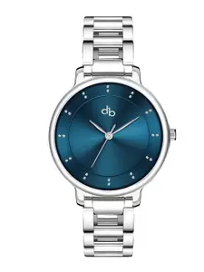 DressBerry Women Blue Embellished Dial  Stainless Steel Straps Analogue Watch-DB-007-Blue