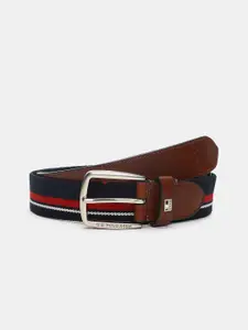 U.S. Polo Assn. Men Tan Striped Leather Belt