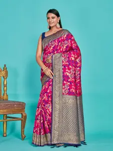MIMOSA Floral Woven Design Zari Kanjeevaram Saree