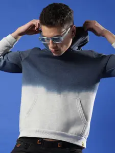 Campus Sutra Colourblocked Hooded Cotton Sweatshirt