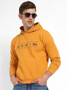 Campus Sutra Printed Hooded Cotton Sweatshirt