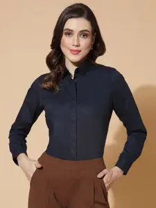 DressBerry Spread Collar Cotton Formal Shirt