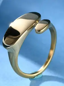 MYKI Gold-Plated CZ-Studded Finger Ring