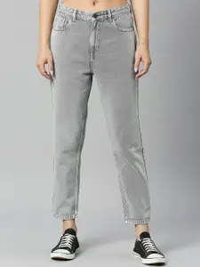 Chemistry Women Mom-Fit High-Rise Clean Look Pure Cotton Jeans