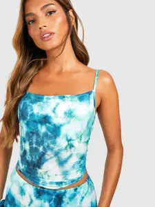 Boohoo Tie and Dye Dyed Shoulder Straps Fitted Top