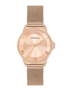 DressBerry Women Rose Gold-Toned Dial Stainless Steel Straps Analogue Watch-DB-014-Rose