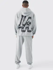 boohooMAN Typography Printed Oversized Tracksuit