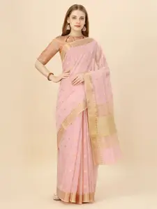 MAGMINA Woven Design Zari Cotton Silk Banarasi Saree