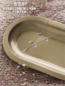 Accessorize London Women 925 Sterling Silver-plated Feather Station Necklace