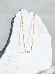 Accessorize Real Gold-Plated Z Sparkle Aventurine Necklace