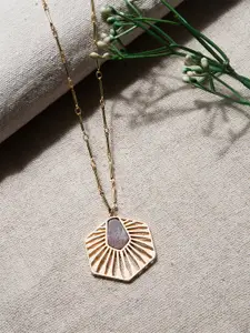 Accessorize London Women Pearlised Hexagon Pendant Necklace