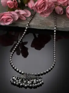 Sanjog Silver-Plated Artificial Beads Necklace
