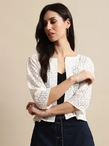 UnaOne Self Design Open Front Shrug