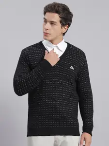 Monte Carlo V-Neck Cable Knit Pure Woollen Pullover