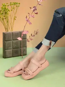 ICONICS Embellished Open Toe Flatform Heels