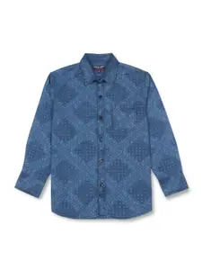 Gini and Jony Boys Geometric Printed Cotton Casual Shirt