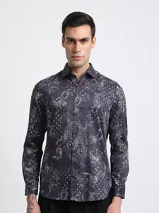 THE BEAR HOUSE Floral Printed Slim Fit Pure Cotton Casual Shirt
