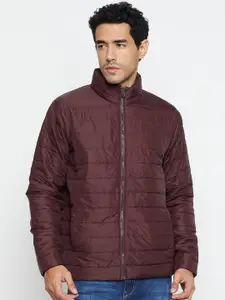 Cantabil Men Maroon Lightweight Quilted Jacket
