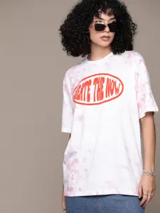 Roadster Women Typography Printed Pure Cotton T-shirt