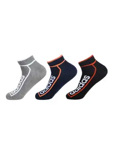 ADIDAS Men Pack of 3 Patterned Flat Knit Low Cut Ankle Length Socks
