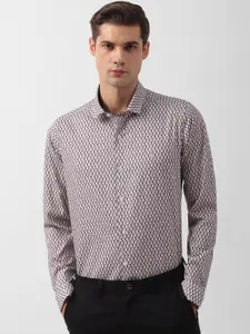SIMON CARTER LONDON Slim Fit Abstract Printed Opaque Pure Cotton Casual Shirt