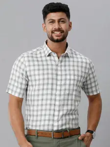 Ramraj Gingham Checked Linen Formal Shirt