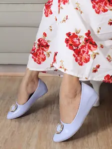 ELLE Textured Bow Embellished Wedge Pumps