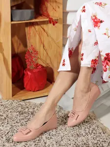 ELLE Textured Pointed Toe Block Pumps