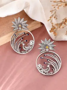 DASTOOR Silver-Plated Contemporary Drop Earrings