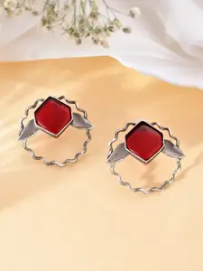 DASTOOR Silver-Plated Contemporary Studs Earrings